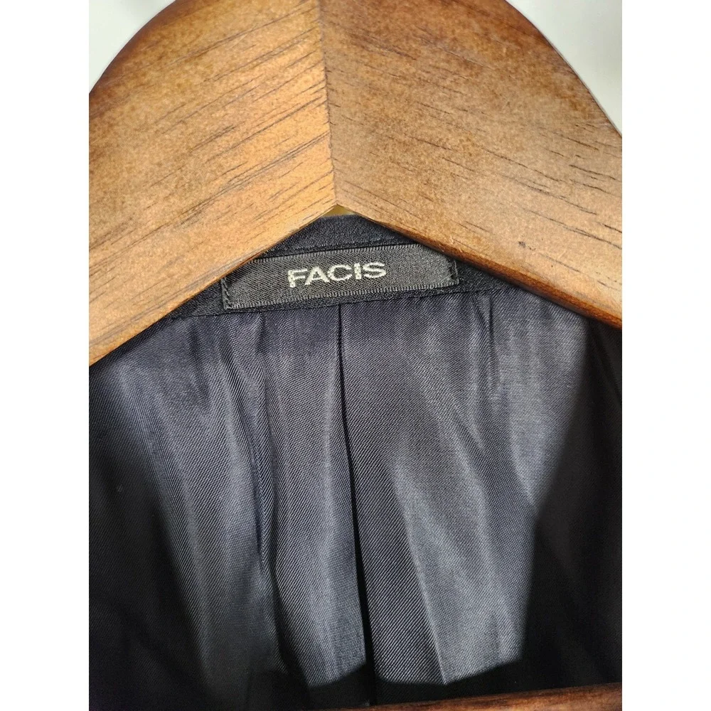FACIS Black Wool Cashmere‎ Two Button Blazer Made in Italy Size 40R 40 Regular